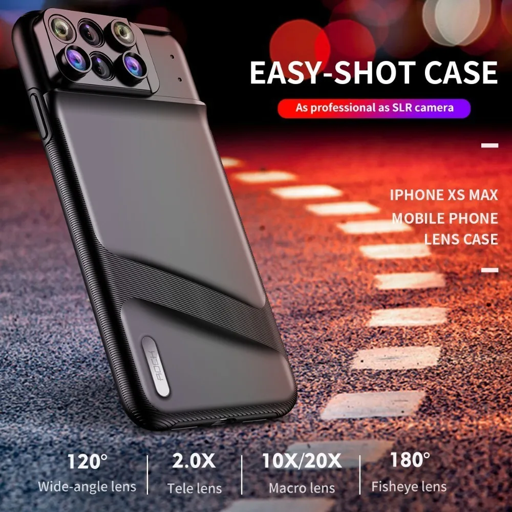 Чехол для iPhone Xr Xs Max с широкоугольным макрообъективом рыбий глаз Роскошный чехол