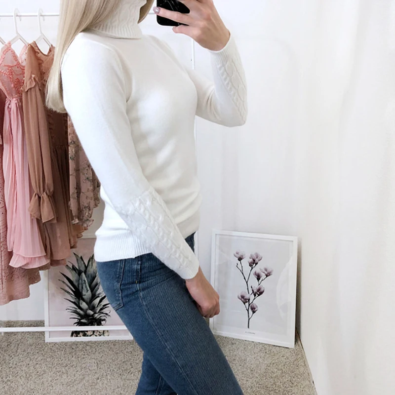 Winter 2018 Turtleneck Sweater Women Pullover Fashion Thick Warm Jumper Female Long Sleeve Casual And Pullovers | Женская одежда