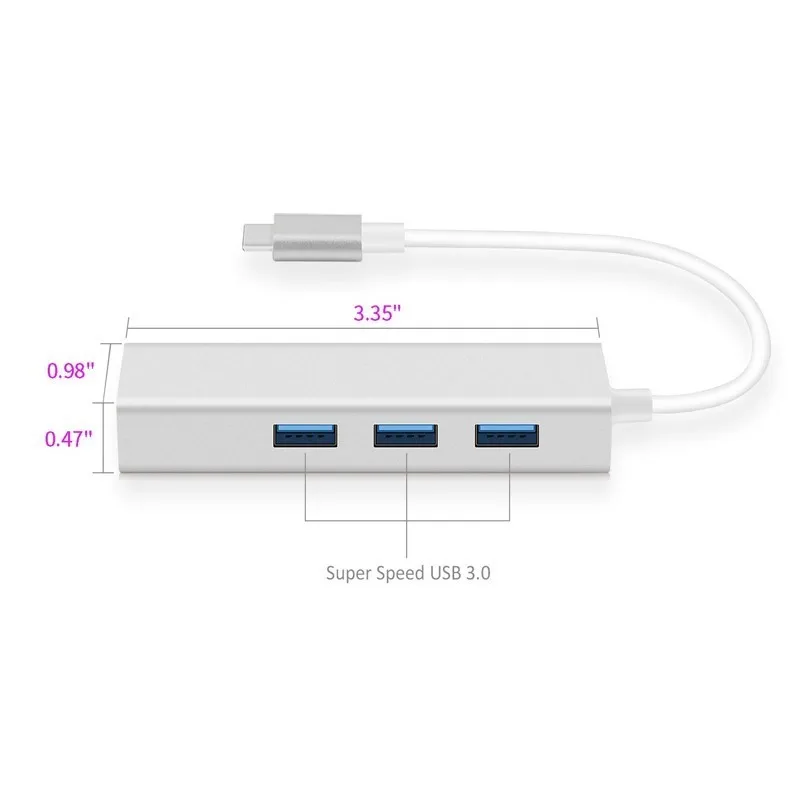 Usb type C концентратор адаптер с гигабитным портом Ethernet usb порты RJ45 высокоскоростной