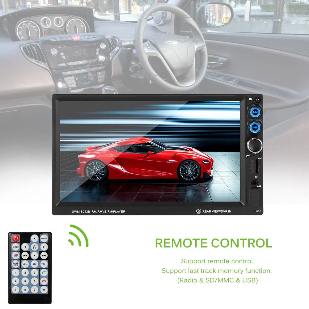 7 дюймов 2Din в приборной панели автомобиля стерео сенсорный экран Bluetooth DC 12 V MP5