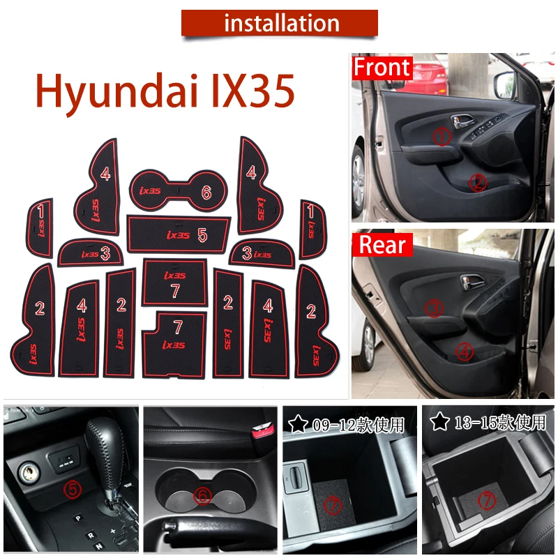 16 шт. Нескользящие Коврики для Hyundai IX35 2012 2013 2014| |