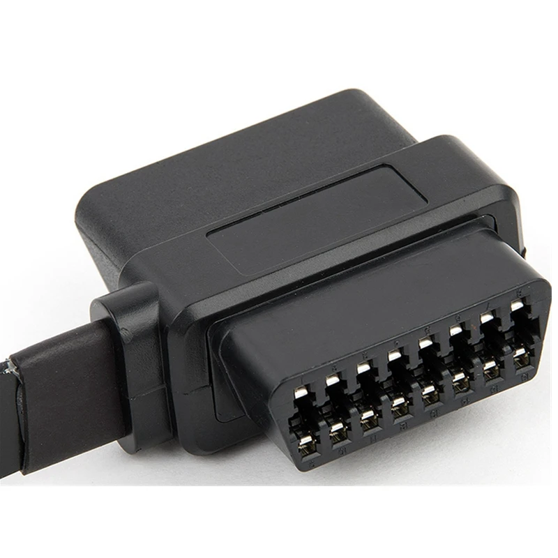 Плоский тонкий 16 контактный кабель OBD2 колено OBD 2 OBDII Удлинительный автомобильный