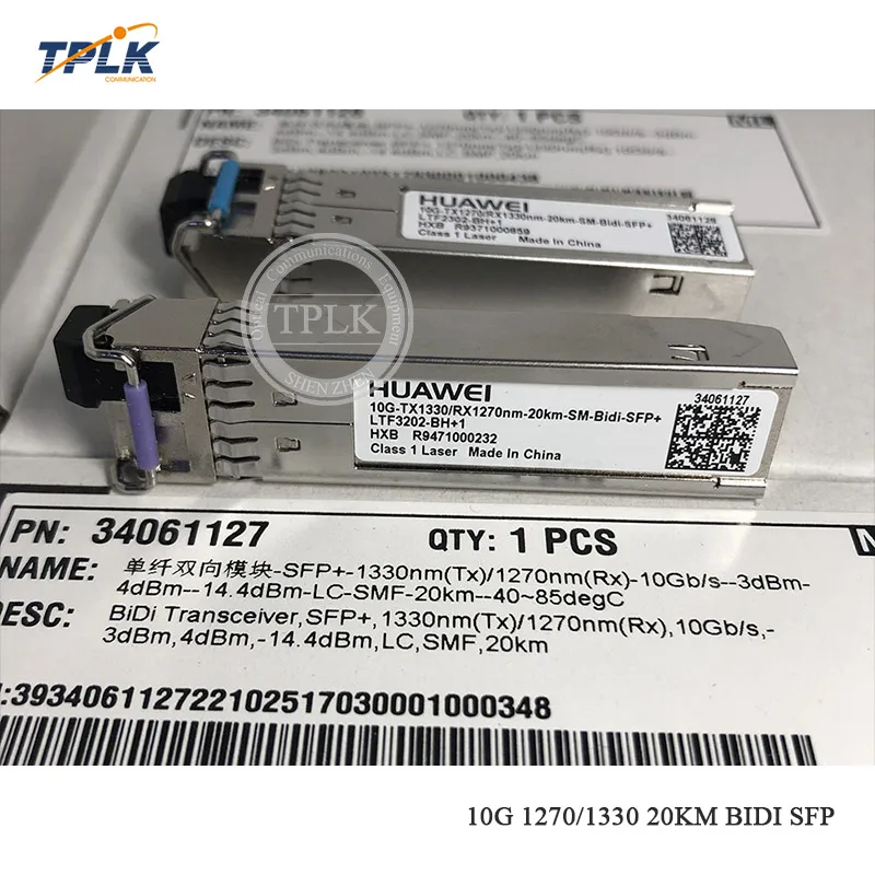1 пара оригинальный 10G 1270/1330 20 км BIDI SFP модуль SM TX1330/RX1270nm для программирования в