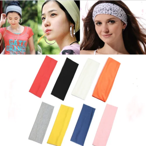 

13Colors Wide Sports Yoga Gym Stretch Cotton Elastic Yoga Headwear Head Hair Bands Girls Women Kids Men