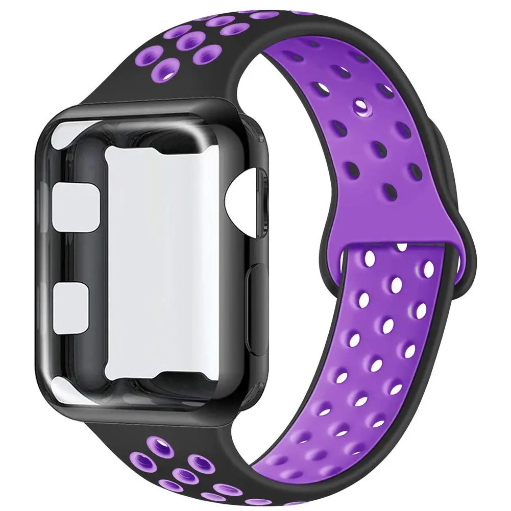 Мягкий силиконовый чехол для часов с чехлом из ТПУ IWatch 4 3 2 1 Apple Watch ремешок