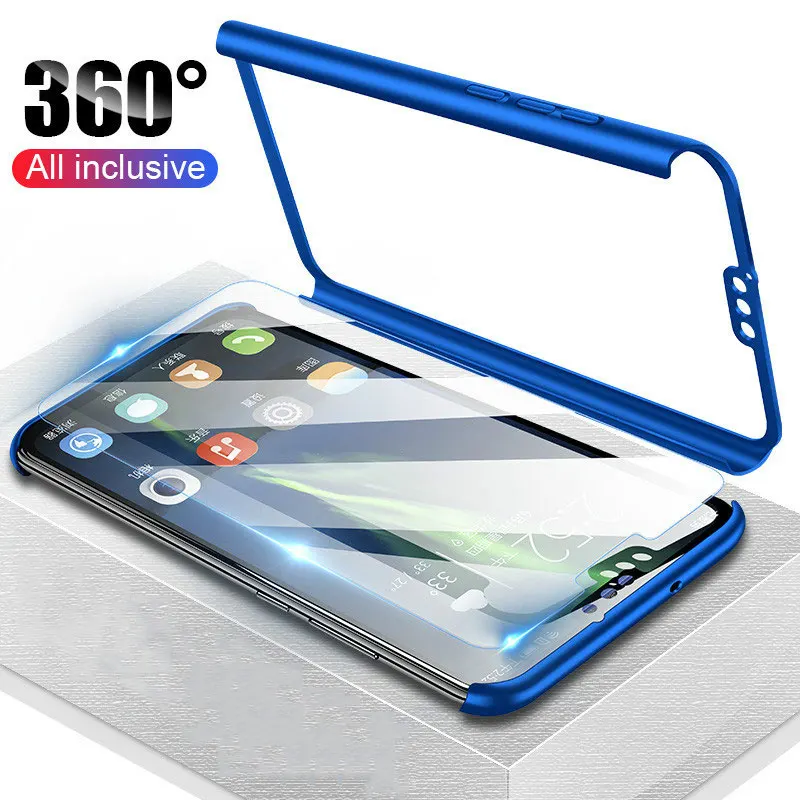 360 градусов полный чехол для huawei P30 P20 Lite Pro P Smart 2019 s со стеклом Honor 8X 8C 8A 9 10 телефона |