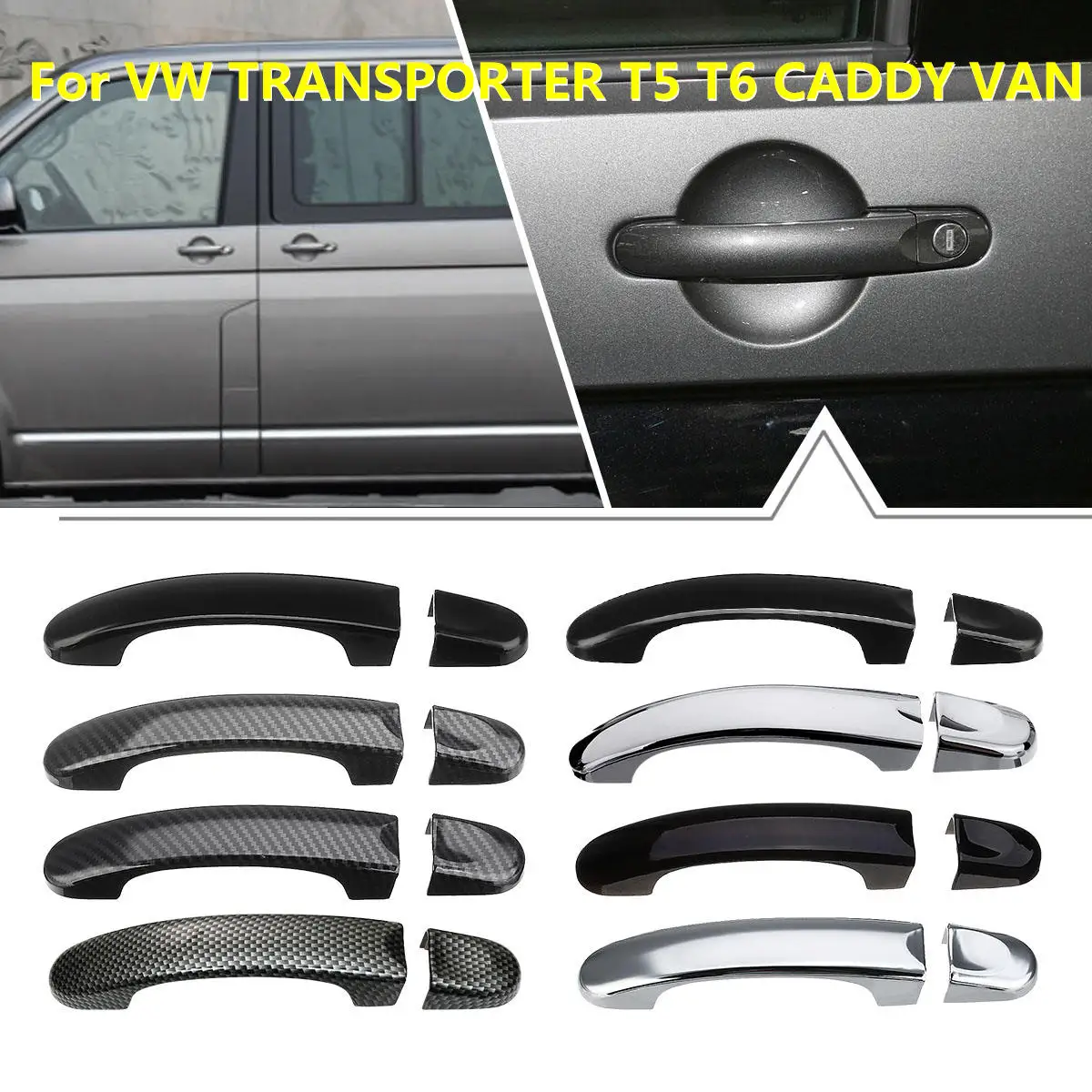 8 различных стилей 1 комплект дверные ручки крышки Накладка для VW TRANSPORTER для T5 2003 2004- для T6-up для CADDY VAN 2004