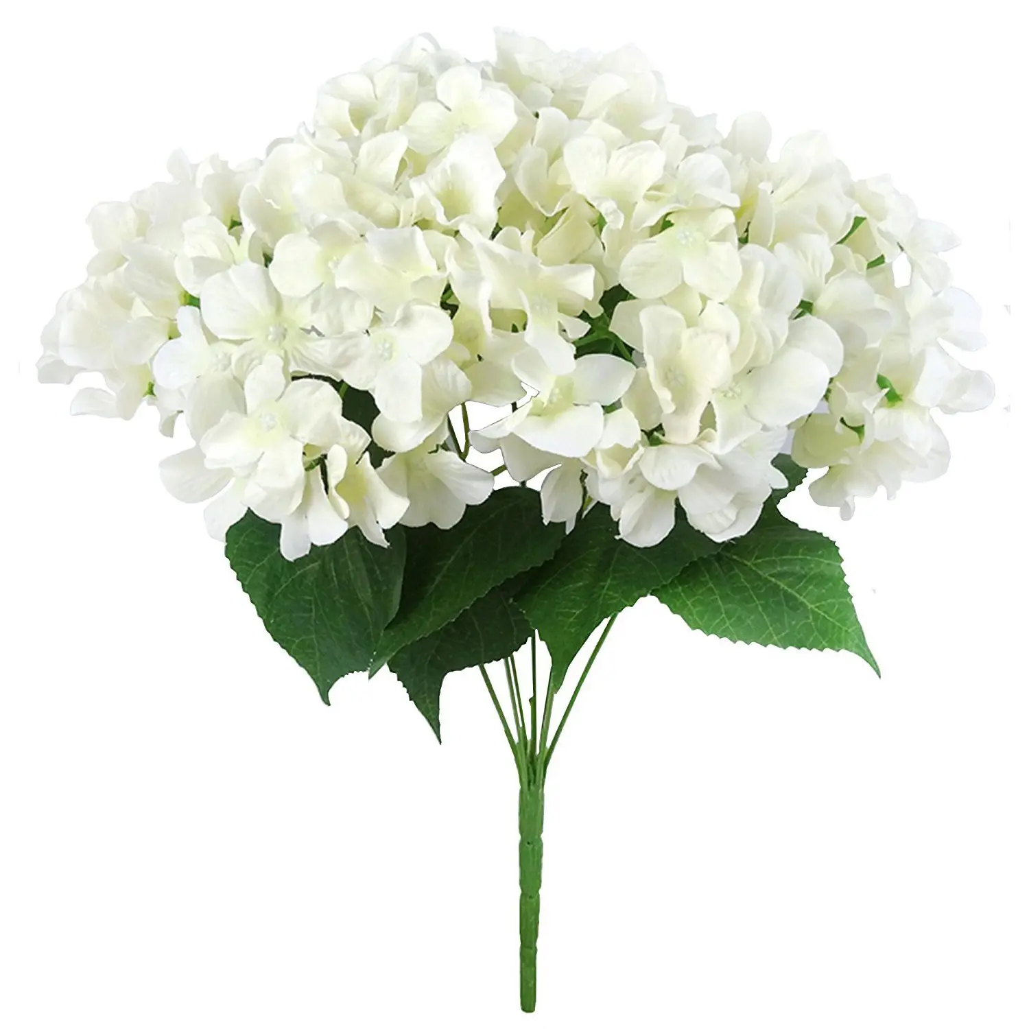 Artificial Flowers Silk 7 Big Head Hydrangea Bouquet for Wedding Room Home Hotel Party Decoration and Holiday Gift White | Дом и сад
