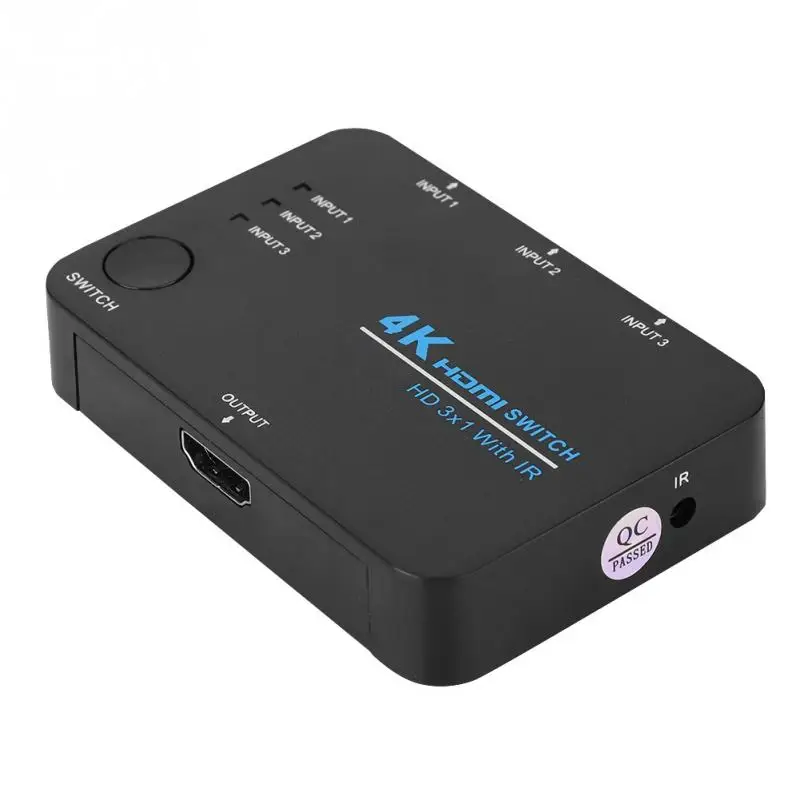 Видео высокого Разрешение 4 K Ultra HD HDMI коммутатор 3X1 3 в 1 из 1080 P Video Splitter конвертер