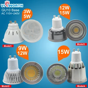 Светодиодная лампа направленного света 3 Вт, 5 Вт, smd2835, 4 шт., светодиодные лампы GU10 g5.3, светодиодная лампа 9 Вт, 12 Вт, 15 Вт, светодиодная лампа cob, сверхъярсветильник льник переменного тока 110 В, 220 В, 240 В