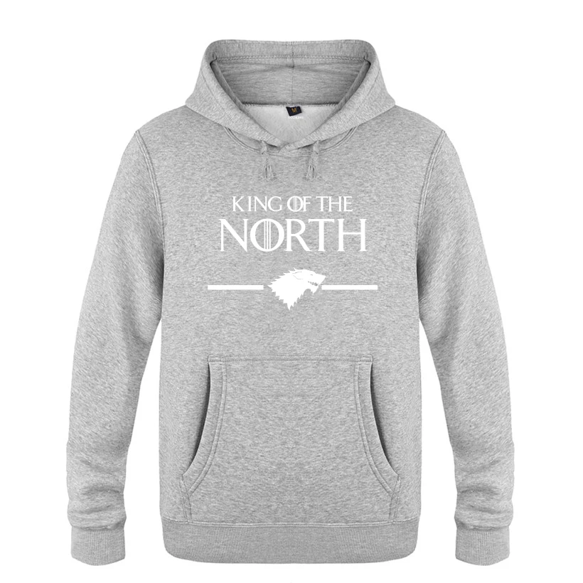 King of The North Stark Игра престолов толстовки для мужчин 2018 пуловер флис с капюшоном |
