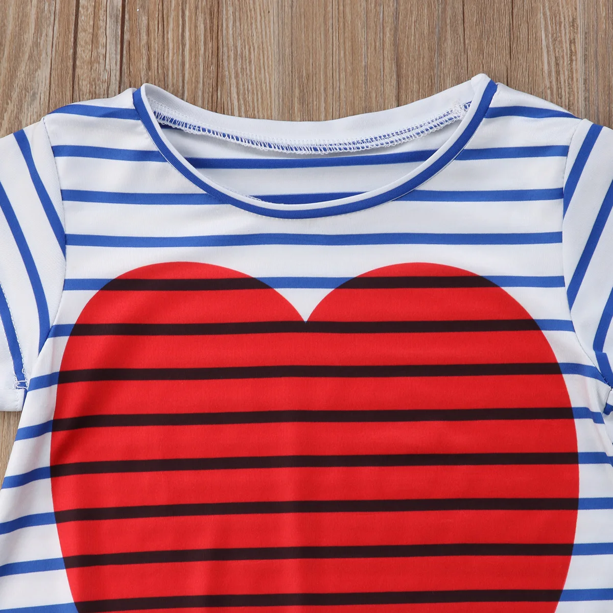 Toddler Kids Baby Girls Short Sleeve Summer Princess Stripe Cartoon Heart Long Dress Party Casual Clothes | Детская одежда и обувь