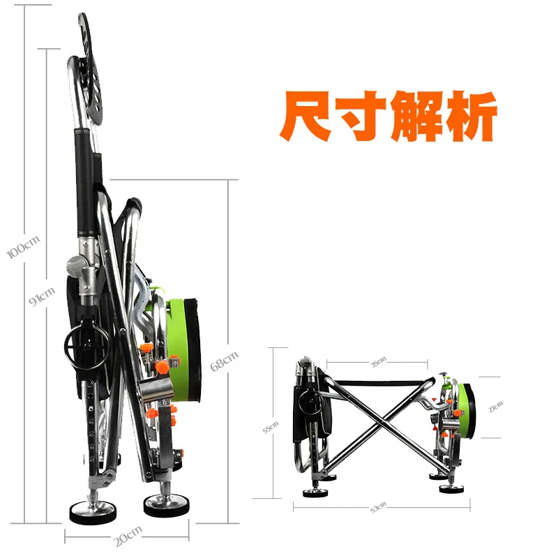 

Fishing Stool Aluminum Alloy Adjustable Folding Chair taidiao yi Multi-Function Folding Stool Wild Foot Chair Fishing Supplies