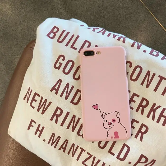 Lovely Animal Pig Phone Cases For iphone 6 6S Plus 7 case Love Heart Ultra Thin Hard PC Shell Cover 8Plus |