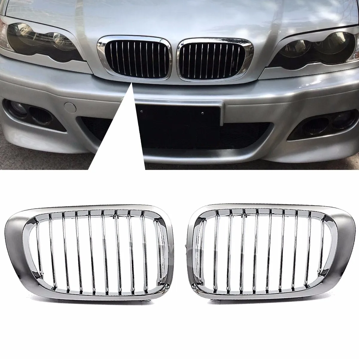 Для BMW E46 325Ci 330Ci 3 ей серии M3 2 двери 1999 2000 2001 2002 2003 2004 2005 2006 ПАРА хромированная