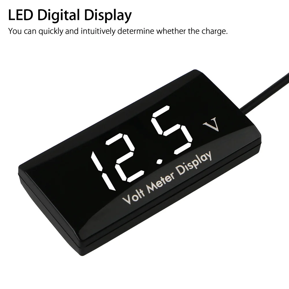 Вольтметр 12 В постоянного тока со светодиодным цифровым дисплеем для автомобиля