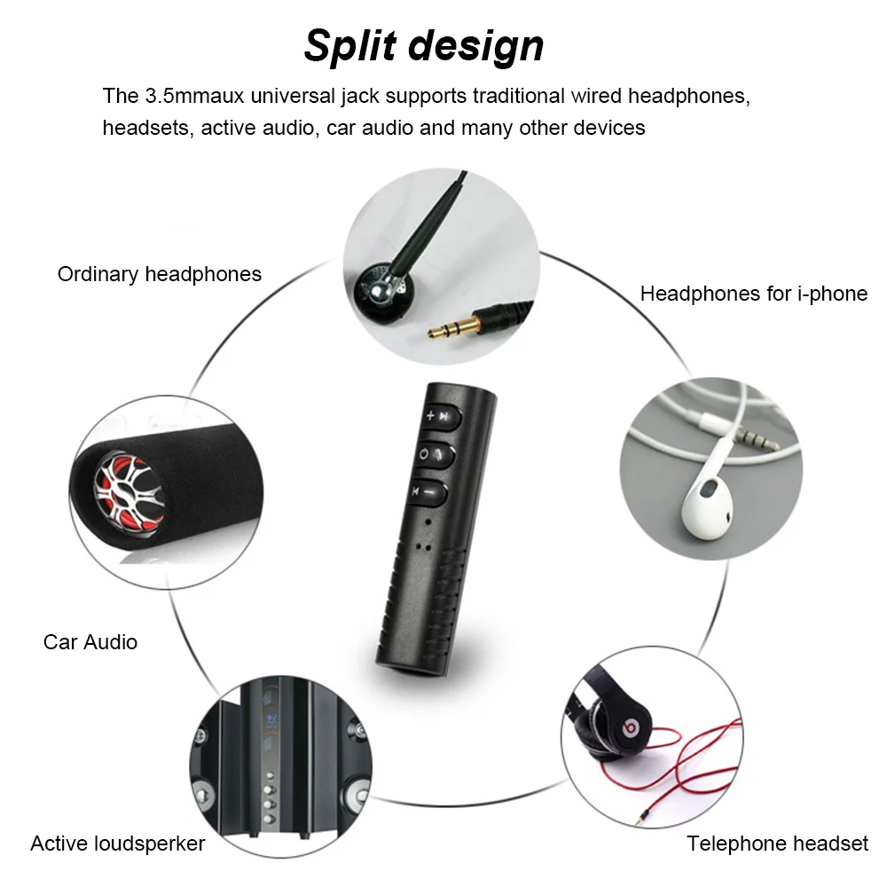 Bluetooth Audio Receiver 3.5mm Wireless BT Stereo Music Adapter for Car Speaker | Электроника