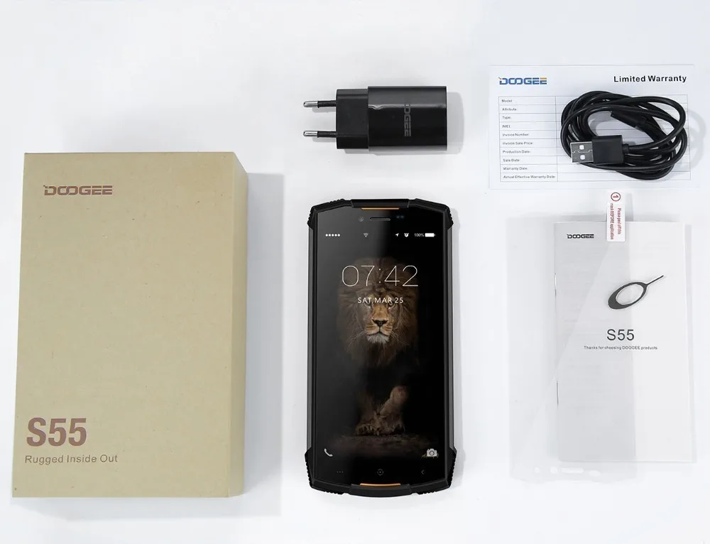 DOOGEE S55 IP68 водонепроницаемый ударопрочный мобильный телефон 5500 мАч 4 Гб + 64 5 &quotAndroid