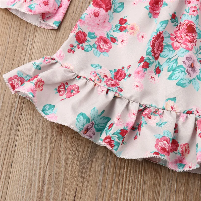 Newborn Baby Clothes Comfortable 2019 Fashion Toddler Kids Girls Flowers Princess Party Off Shoulder Dress Floral | Детская одежда и
