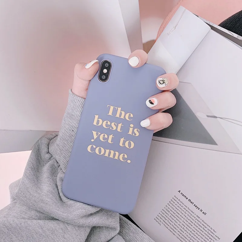 STROLLIFE Ins English Letters Phone Case for IPhone XS Max XR Candy Color Cover 6 X 7 8 Plus Soft TPU Shell Purple |