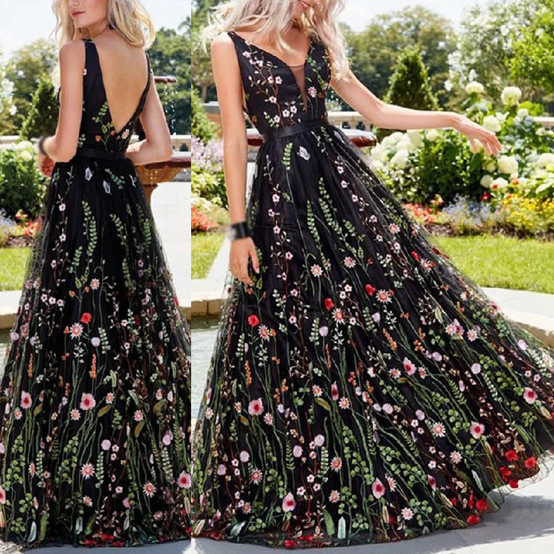 Женское летнее сексуальное платье с глубоким v-образным вырезом без рукавов