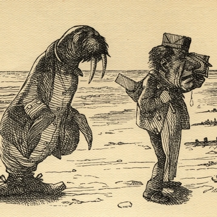 Морж и плотник. Иллюстрация Sir John Tenniel 1820 1914. От|Таблички знаки| |