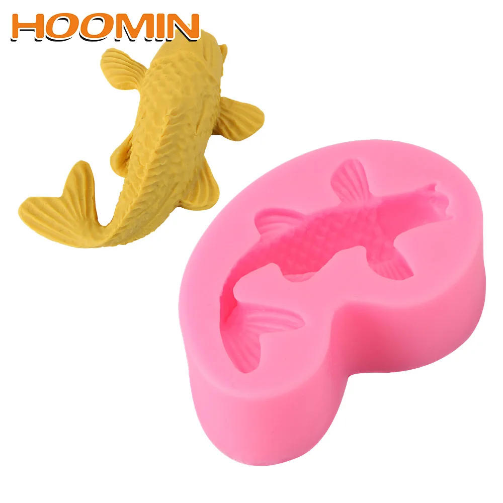HOOMIN украшение торта искусственная силиконовая форма 3D в виде рыбы карпа сделай