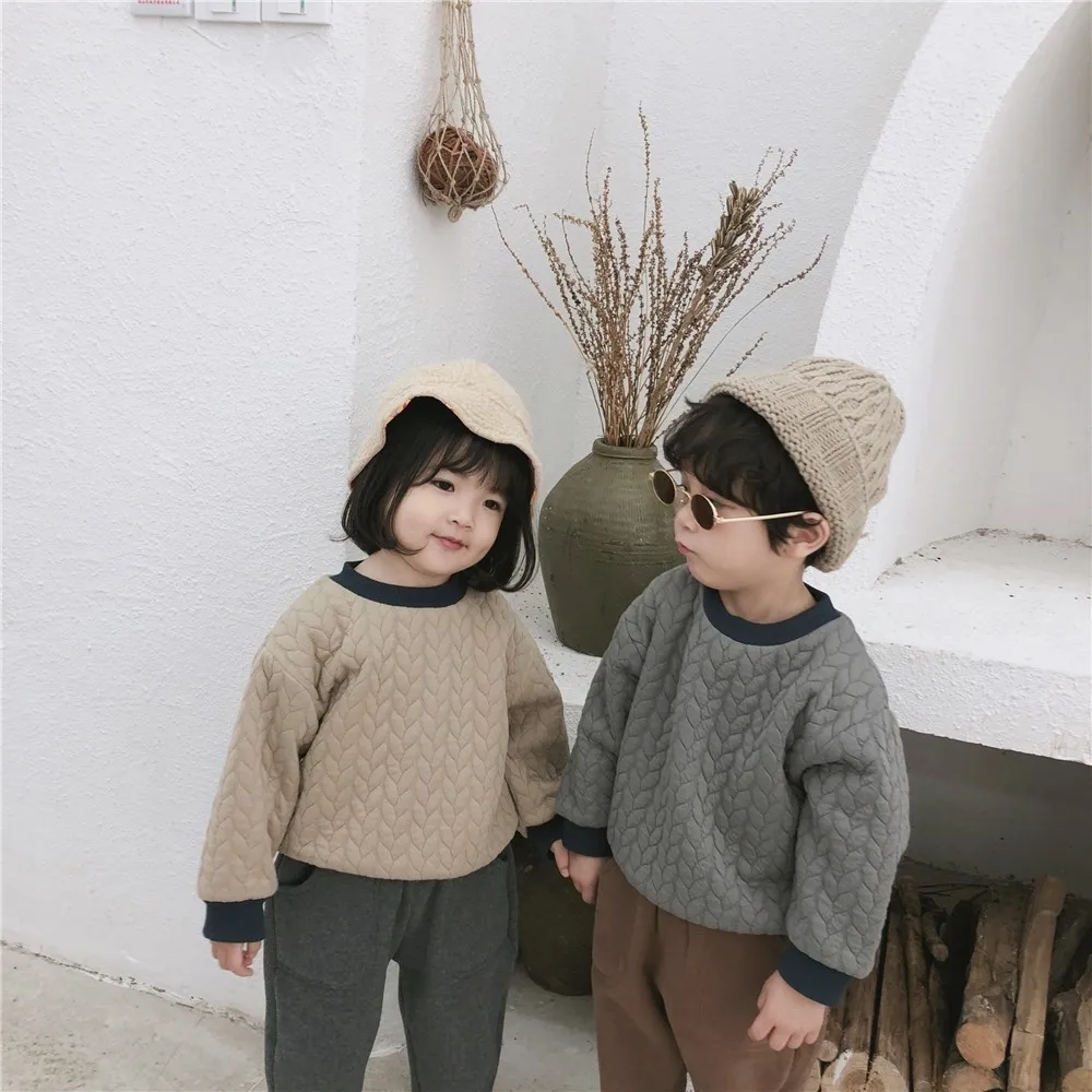 Unisex Baby Sweatshirt Casual Thicken Toddler Pullover Boys Autumn Winter Warm Sweatshirts Girls Fashion Coat Kids Clothing Tops | Мать и