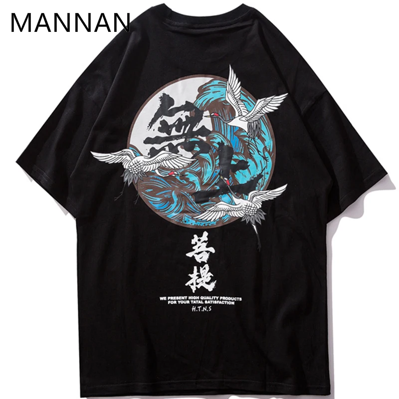 MANNAN Японская уличная одежда Ukiyo E футболки Летние китайские мужские и женские 2018