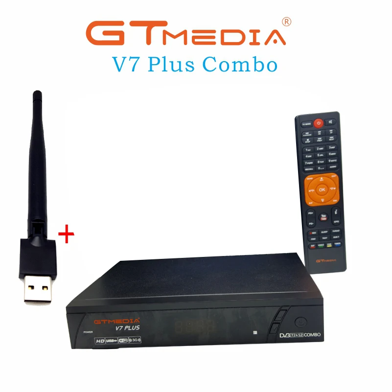 Комбинированный спутниковый ресивер Gtmedia V7 Plus с поддержкой H.265 Powervu Biss Usb Wi Fi 1080P Full