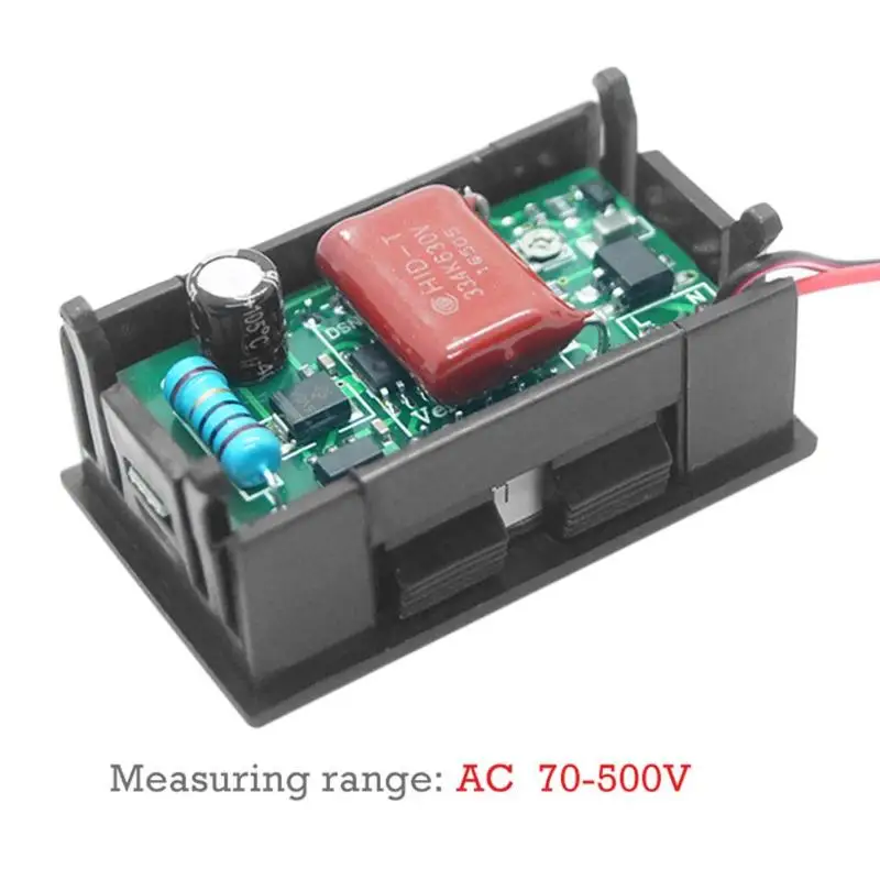 0 56 дюймов AC70 500V 2 провода светодиодный цифровой вольтметр измеритель напряжения