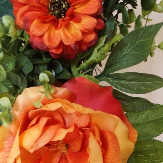 Summer Wreath Orange Rose Country Rustic Roses Eucalyptus | Дом и сад