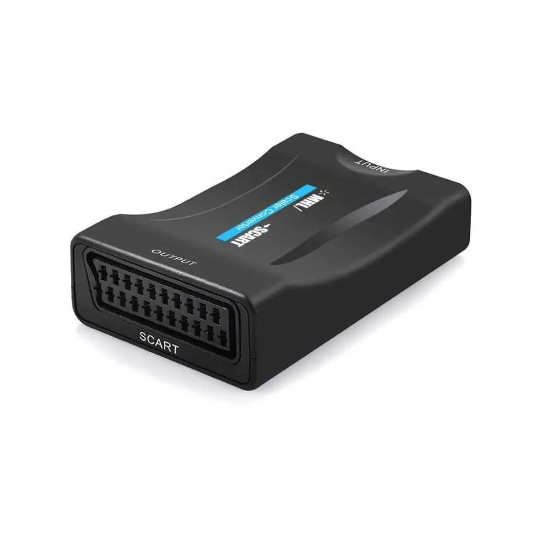 Мини HD мультимедийный интерфейс для Scart конвертер FHD 1 x Черный PAL NTSC видео аудио