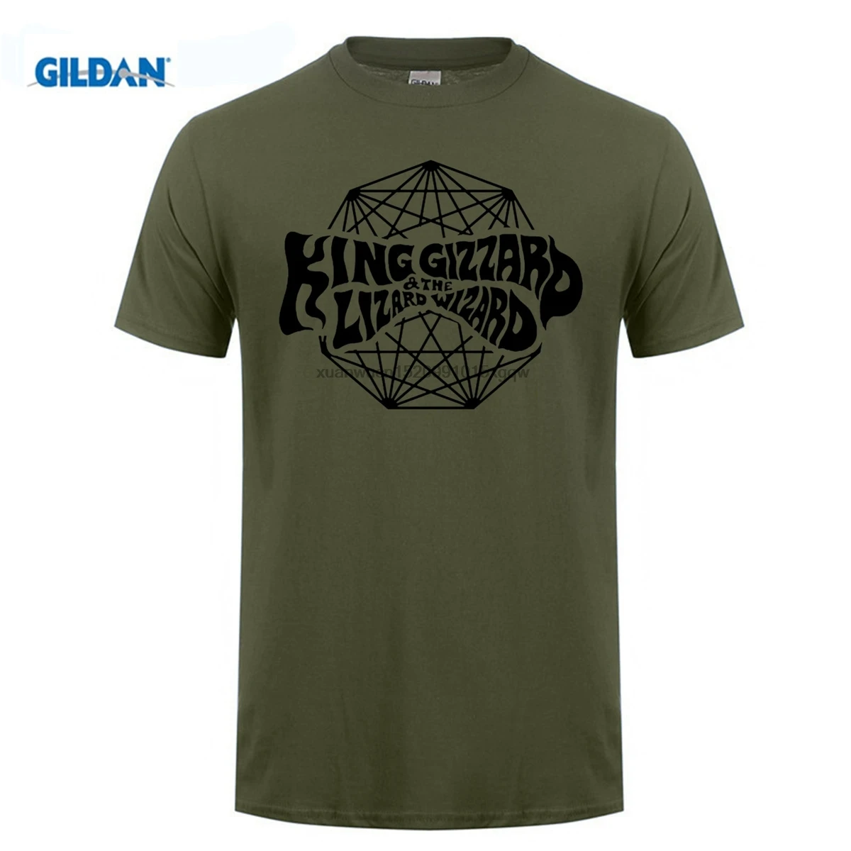 Возьмите дизайн camisa Homme король Gizzard и ящерица волшебник Западная черная футболка