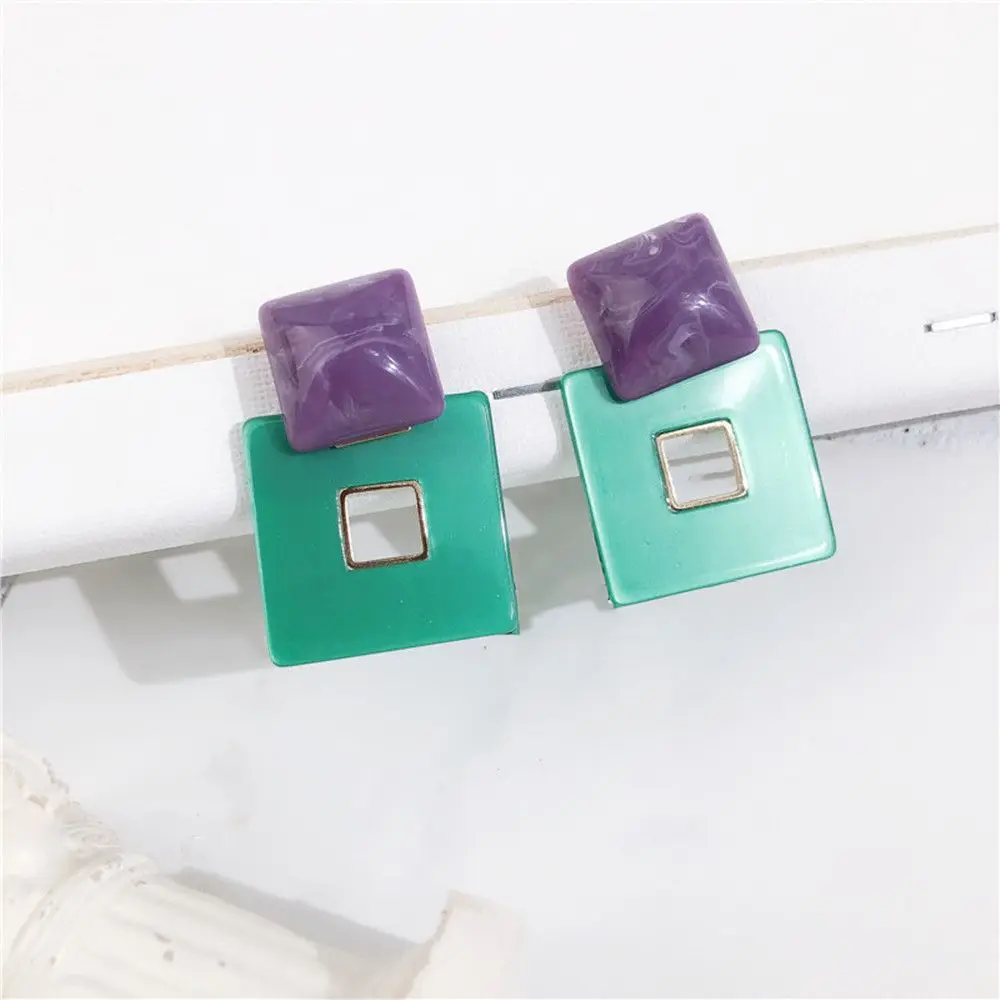 Fashion New Design Square Resin Drop Earrings Women Casual Statement Big Acrylic Dangle Trendy Party Jewelry | Украшения и