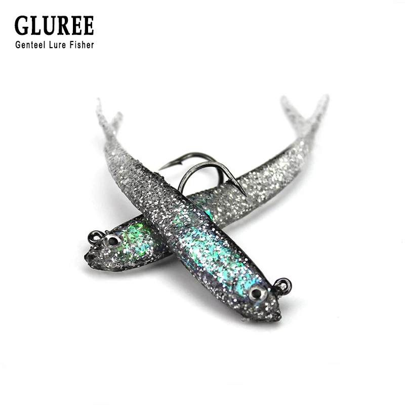 GLUREE 1 шт. мягкие приманки студийный фон с имитацией для ловли рыбы 7 3 см искусственные одинарные Крючки