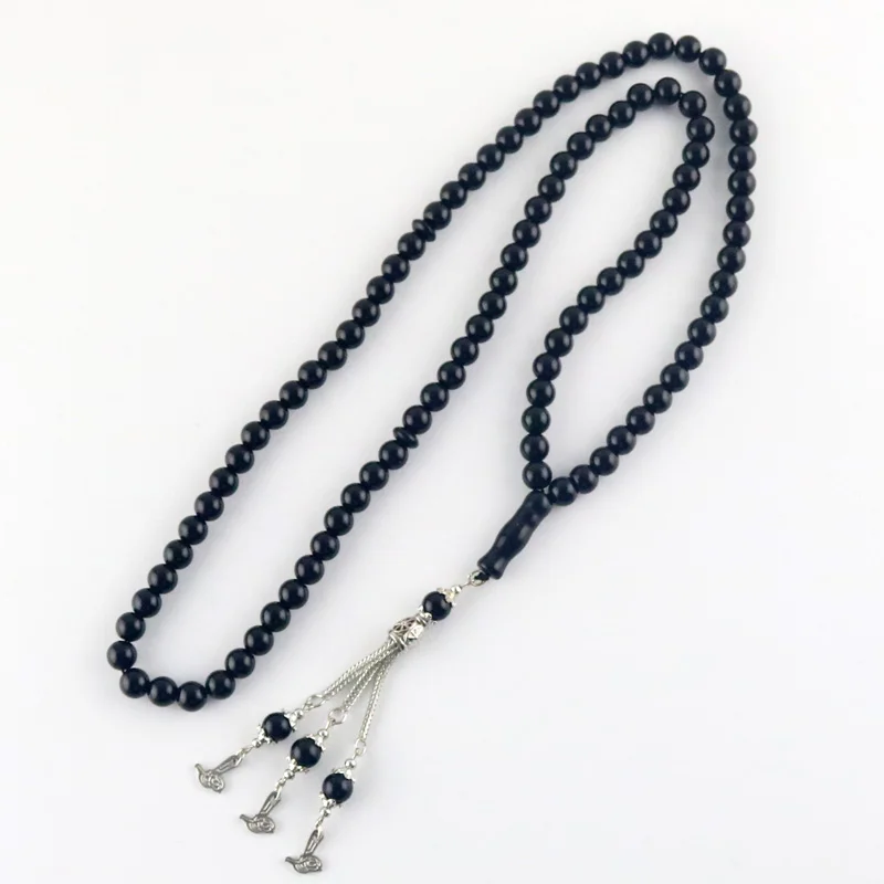 8 мм браслет из бисера черный мусульманский Tesbih Tasbih молитвенные бусины 99 бусин