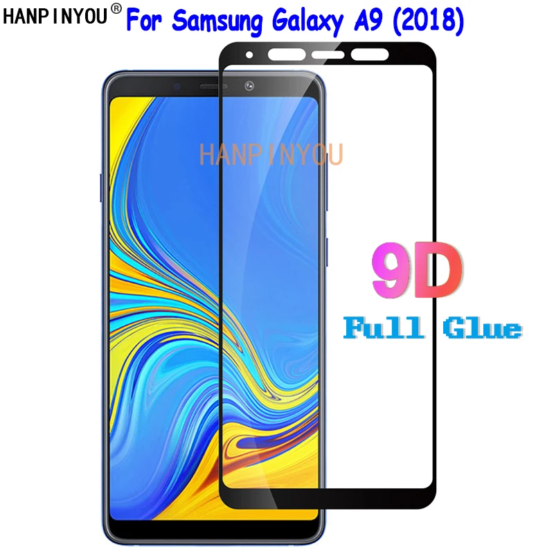 For Samsung Galaxy A9 (2018) A9200 A920F 9D Full Cover Glue Tempered Glass Screen Protector Explosion-proof Protective Film