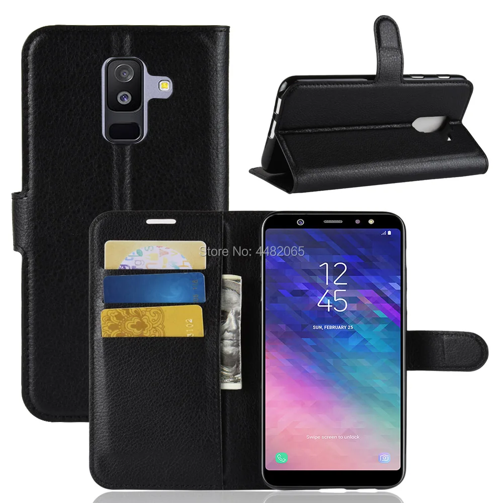 Чехол для Samsung Galaxy A6 2018 Роскошный чехол из искусственной кожи книжка с подставкой