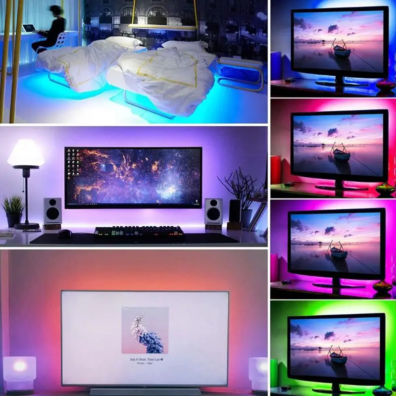 5 в постоянного тока USB Светодиодная лента 5050 RGB LED водонепроницаемый гибкий свет 50