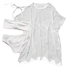 Комплект из 3 предметов, детское летнее пляжное платье-бикини для девочек, одежда для купания