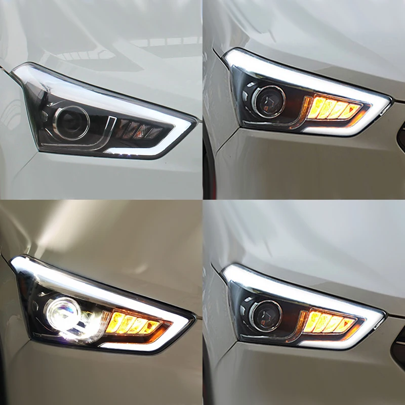 Roadot автомобиля задние фонари в сборе для hyundai Creta фары 2015 2016 IX25 DRL H7 D2H Hid Ангел глаз