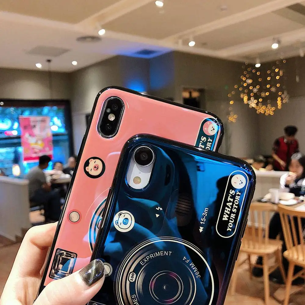 KISSCASE Flash Камера задняя крышка чехол для iPhone X XR XS Max 6 S 7 8 плюс мягкая TPU Коке |