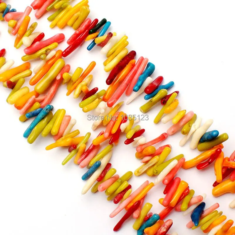 

High Quality 15-20mm Pretty Multicolor Coral Branch Shape Gem Loose Beads Strand 15" DIY Creative Jewellery Making w1450