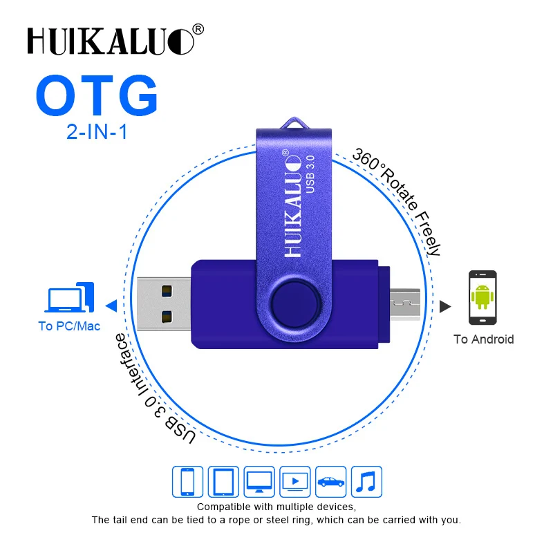 Huikaluo красочные USB 3 0 OTG флэш накопитель для смартфонов/Планшеты/PC флешки 128 Гб 64 32 16
