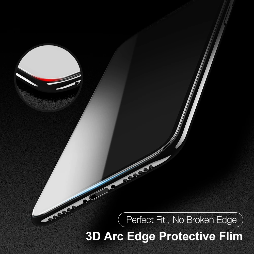KISSCASE For iPhone 6 6s 7 8 Plus Tempered Glass 6D Carbon Fiber for X XR XS Max Full Cover Screen Protector | Мобильные телефоны и