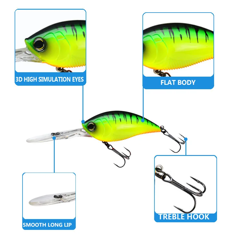 Crankbait Рыболовная Приманка 12 г/70 мм Кривошип искусственный Жесткий Topwater