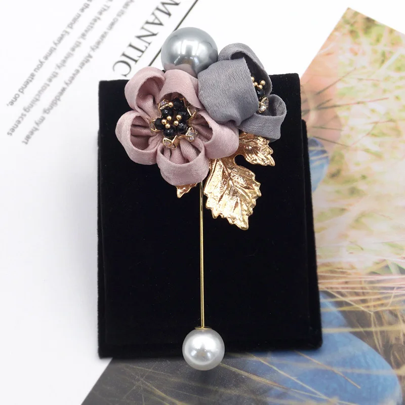 New Arrival Brooch Flower Women Ladies Shawl Unique Party Jewelry Accessories Cardigan Cloth Art Pearl Fabric 1PC Shirt | Украшения и