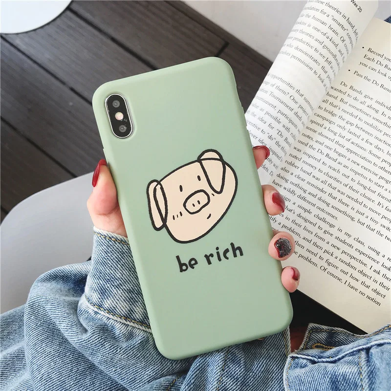 Lovebay Телефон чехол для iPhone 6 6s 7 8 плюс X XR XS Max милый мультфильм свинья мятно зеленый