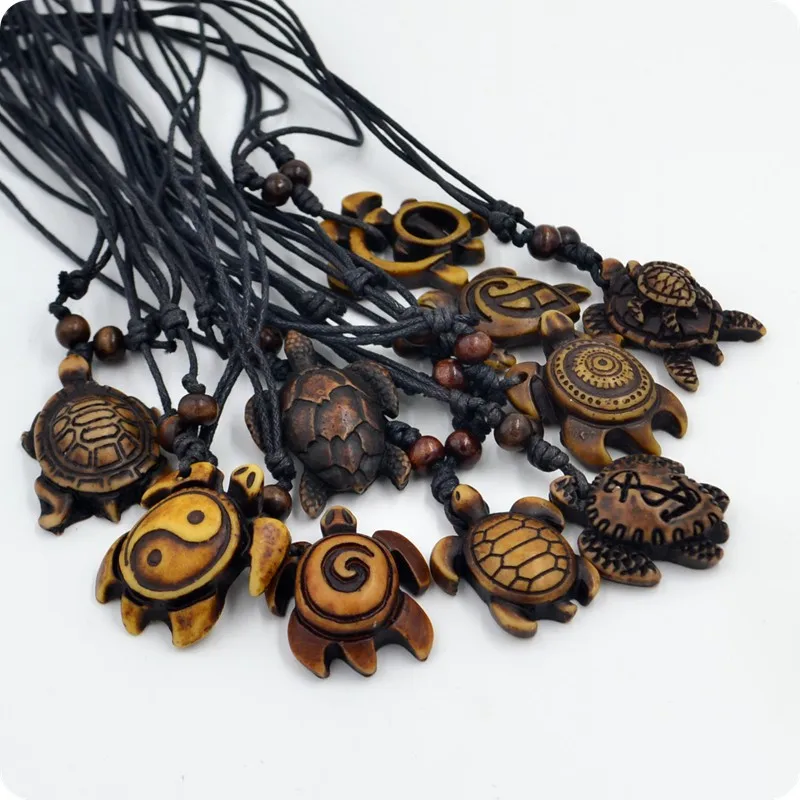 

NEW 10x Turtle Tortoise Mix Style Resin Carving Pendant Necklace Amulet Lucky Gift Tribal Fashion Jewelry